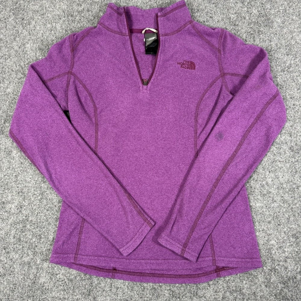 🏔️ The North Face Womens XS 1/4 Zip Fleece Pullover Purple TKA 100 Extra Small